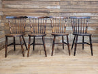 Four Victorian Elm Penny Seat Windsor Dining Chairs