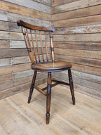 Four Victorian Elm Penny Seat Windsor Dining Chairs