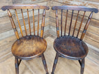 Four Victorian Elm Penny Seat Windsor Dining Chairs