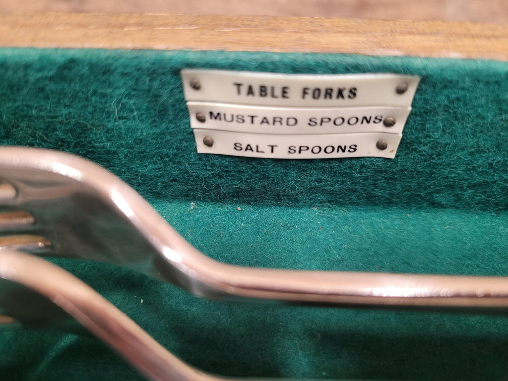 Walker Hall Oak Edwardian Canteen Cutlery Table Barley Twist Cabinet Edwardian