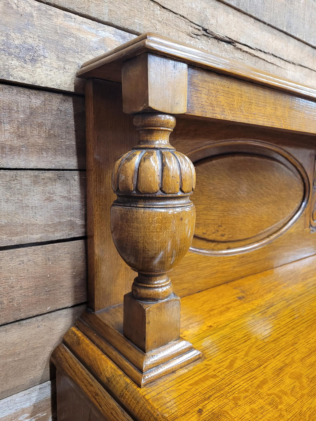 Vintage Sideboard Oak Jacobean Revival Carved Two Door Drinks Cabinet