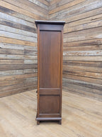 Bevan Funnell Display Cabinet Oak Reprodux Leaded Glass Vintage