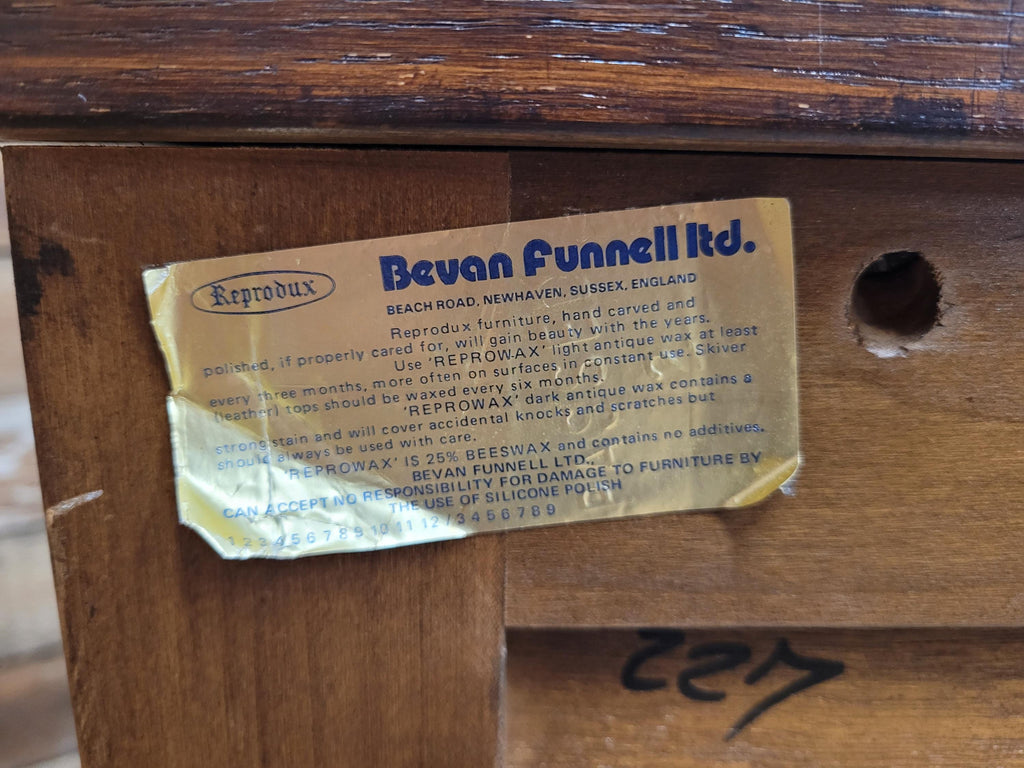Bevan Funnell Display Cabinet Oak Reprodux Leaded Glass Vintage