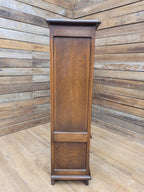 Bevan Funnell Display Cabinet Oak Reprodux Leaded Glass Vintage