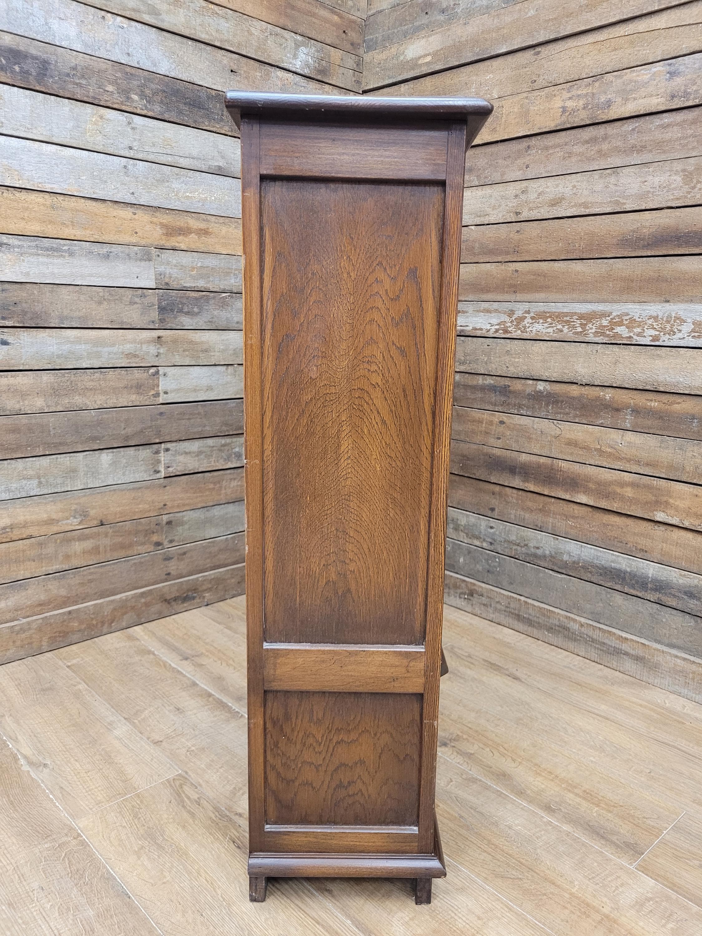 Bevan Funnell Display Cabinet Oak Reprodux Leaded Glass Vintage