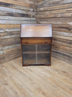 Vintage Jentique Glazed Bureau Desk Pigeon Hole Bookcase Mid Century Bureau
