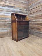 Vintage Jentique Glazed Bureau Desk Pigeon Hole Bookcase Mid Century Bureau