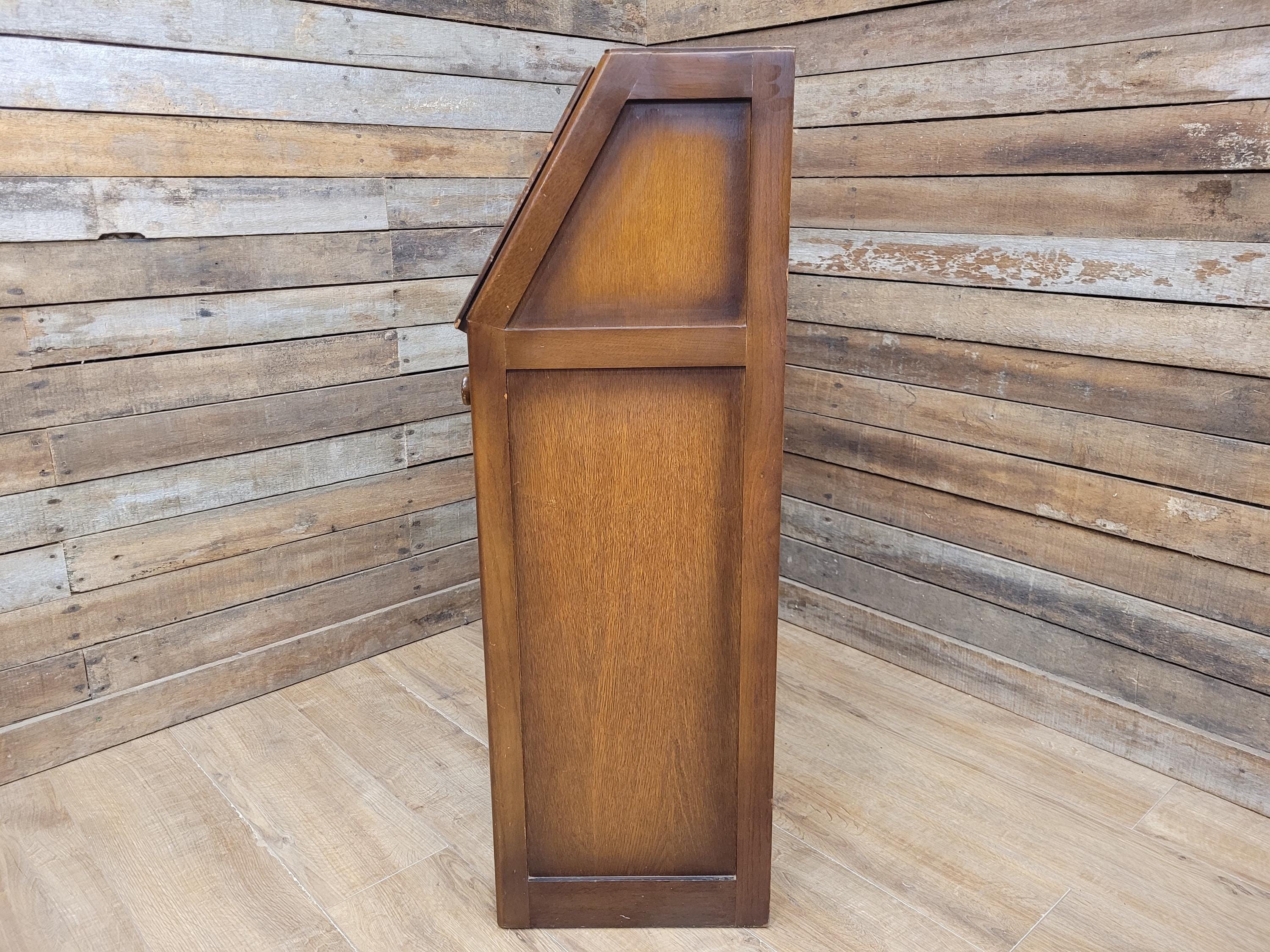 Vintage Jentique Glazed Bureau Desk Pigeon Hole Bookcase Mid Century Bureau