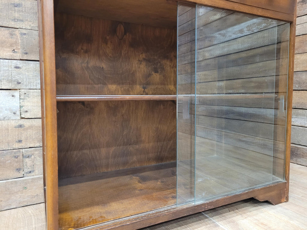 Vintage Jentique Glazed Bureau Desk Pigeon Hole Bookcase Mid Century Bureau