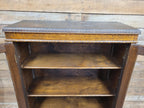 Oak Bookcase Display Cabinet Edwardian Glazed Adjustable Shelves Cupboard