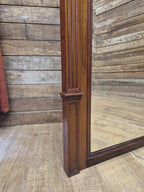Mahogany Overmantel Mirror Edwardian Fluted Large Wall Hanging