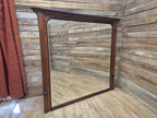 Mahogany Overmantel Mirror Edwardian Fluted Large Wall Hanging