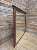 Mahogany Overmantel Mirror Edwardian Fluted Large Wall Hanging