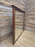 Mahogany Overmantel Mirror Edwardian Fluted Large Wall Hanging