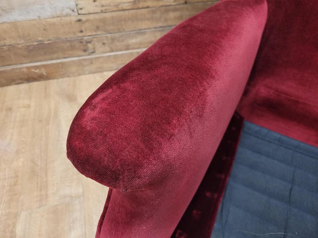 Parker Knoll Armchairs Velvet Wingback Pair PK711 Burgundy - Project
