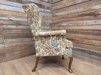 Parker Knoll Wingback Armchair Floral Upholstery Queen Anne Chair
