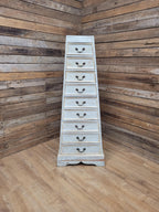 Tall Nine Drawer Painted Apothecary Style Chest Of Drawers Cabinet