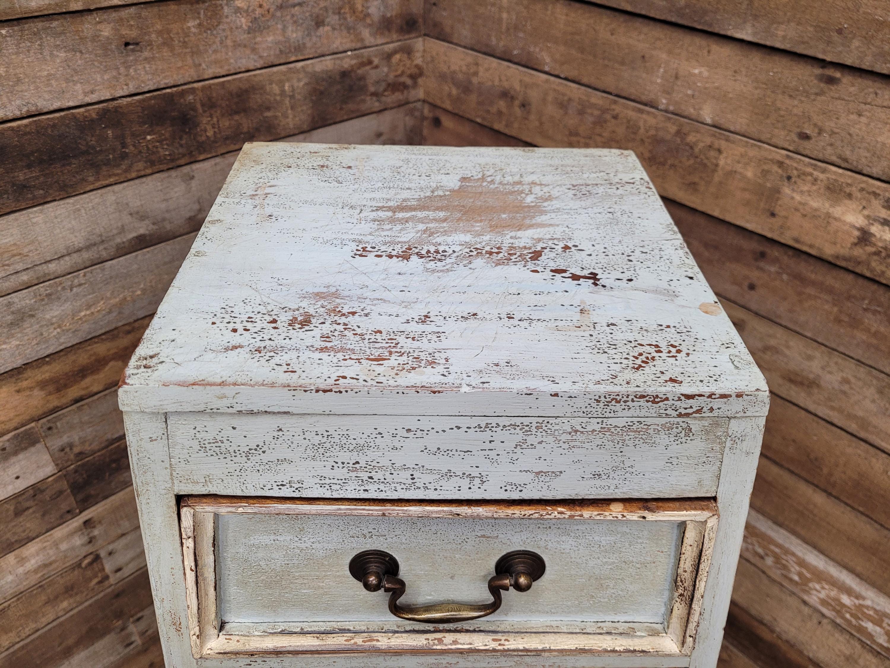 Tall Nine Drawer Painted Apothecary Style Chest Of Drawers Cabinet