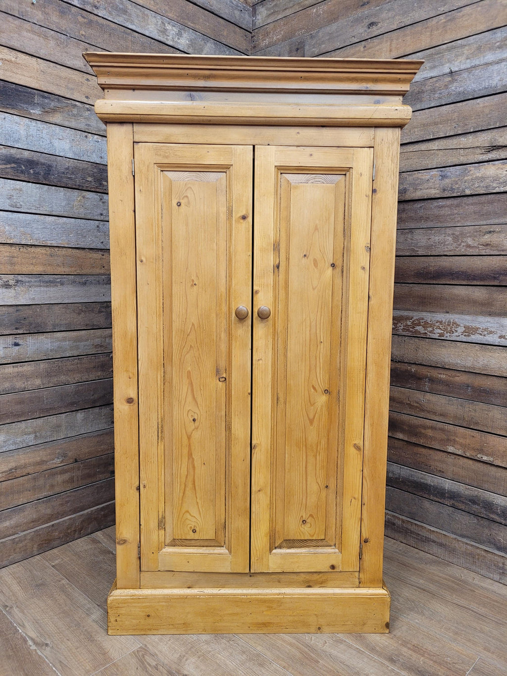 Pine Kitchen Pantry Cupboard Victorian Style Two Door Storage Cabinet