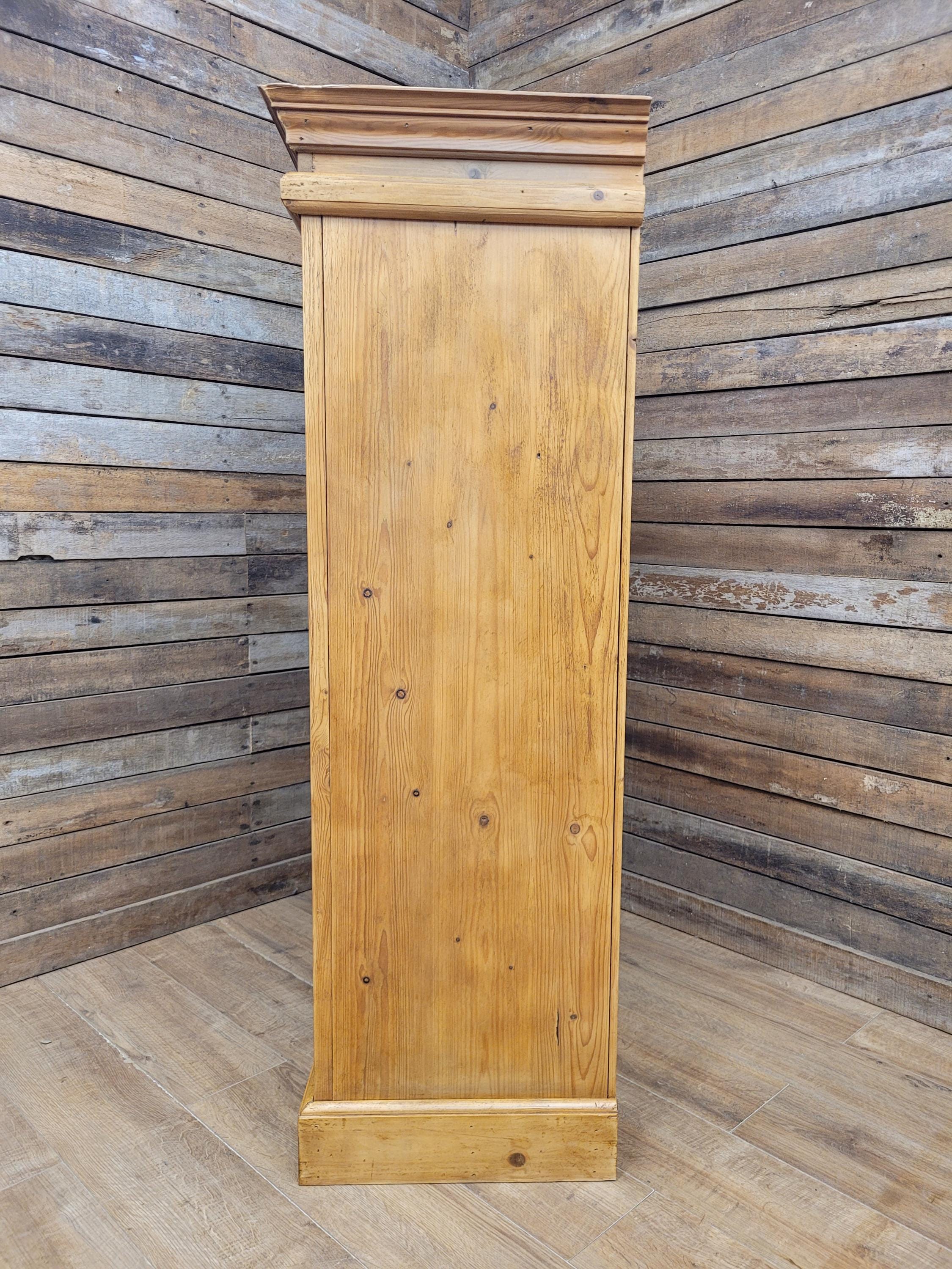 Pine Kitchen Pantry Cupboard Victorian Style Two Door Storage Cabinet