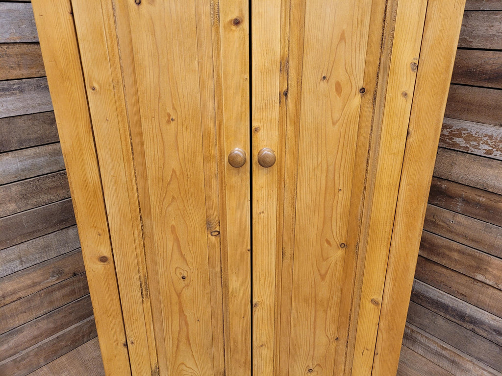 Pine Kitchen Pantry Cupboard Victorian Style Two Door Storage Cabinet