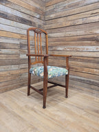 Oak Armchair Arts And Crafts William Morris Strawberry Thief Upholstered