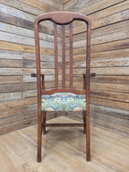 Oak Armchair Arts And Crafts William Morris Strawberry Thief Upholstered