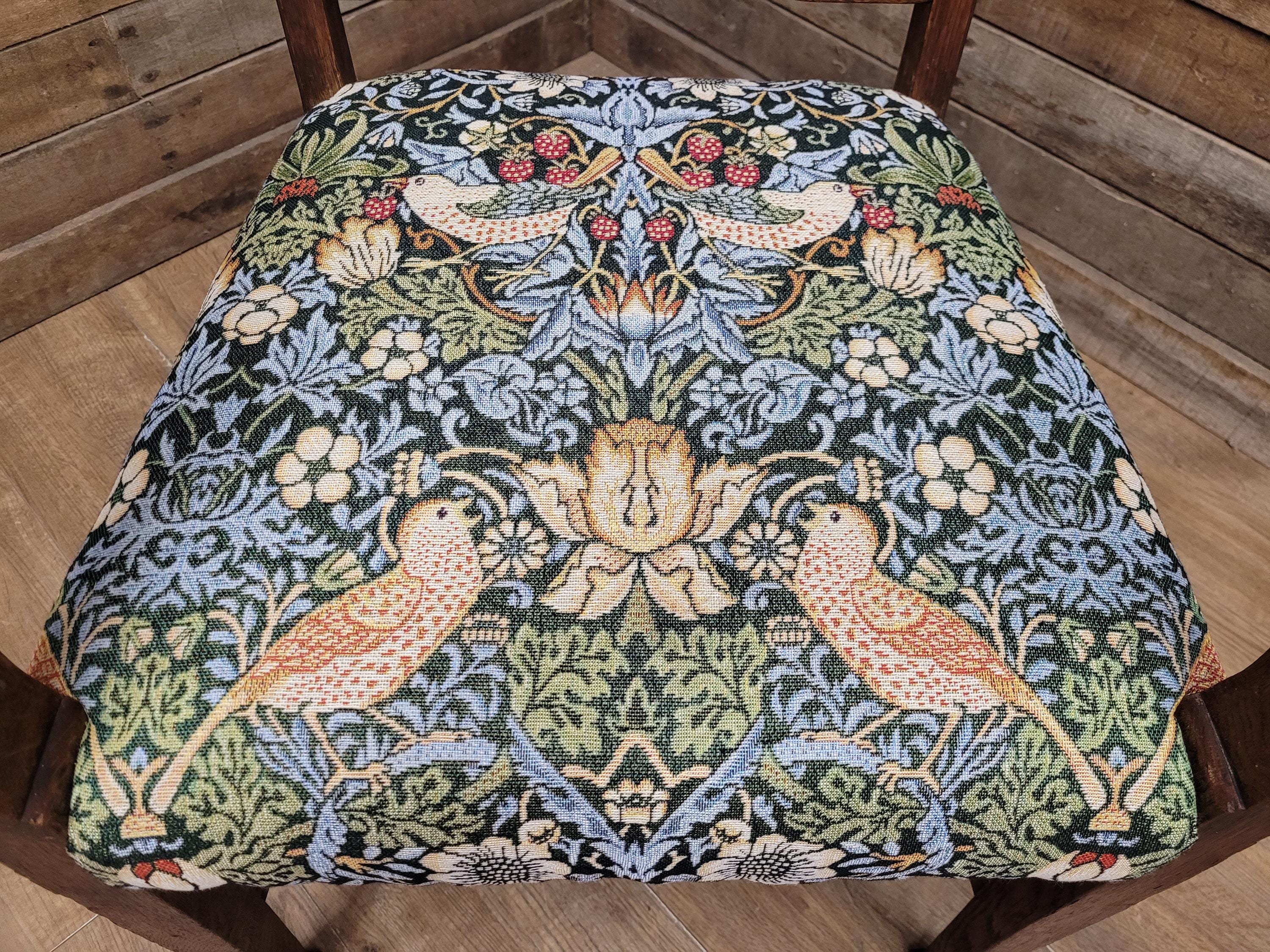 Oak Armchair Arts And Crafts William Morris Strawberry Thief Upholstered