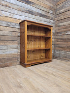 Pine Bookcase Adjustable Shelves Country Style Open Display Cabinet