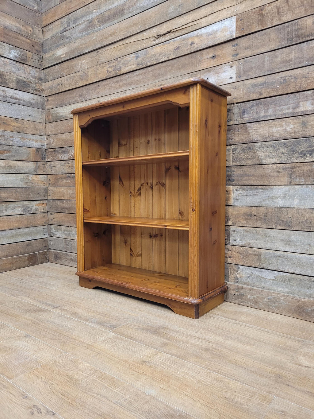 Pine Bookcase Adjustable Shelves Country Style Open Display Cabinet