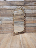 Metal Wall Mirror Vintage Arched Scrollwork Leaf Decorative