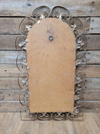 Metal Wall Mirror Vintage Arched Scrollwork Leaf Decorative