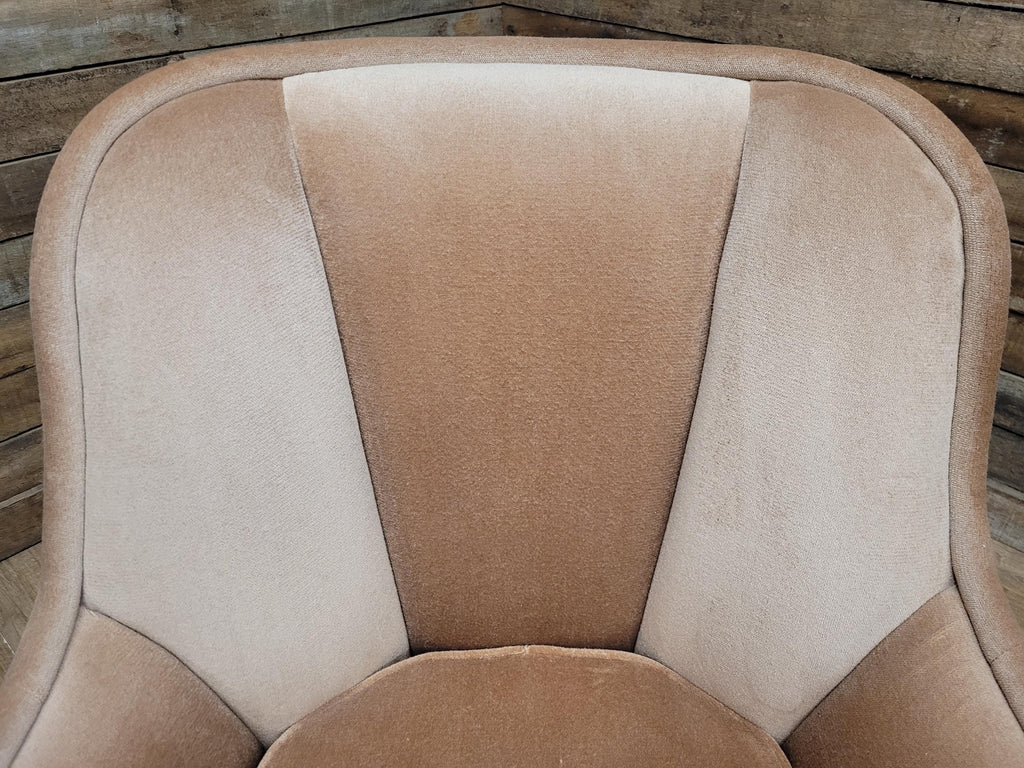 Richard Henry Tub Chair Velour Upholstered Fringe Armchair