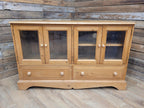 Pine Glazed Sideboard Cupboard Rustic Two Drawer Storage Cabinet