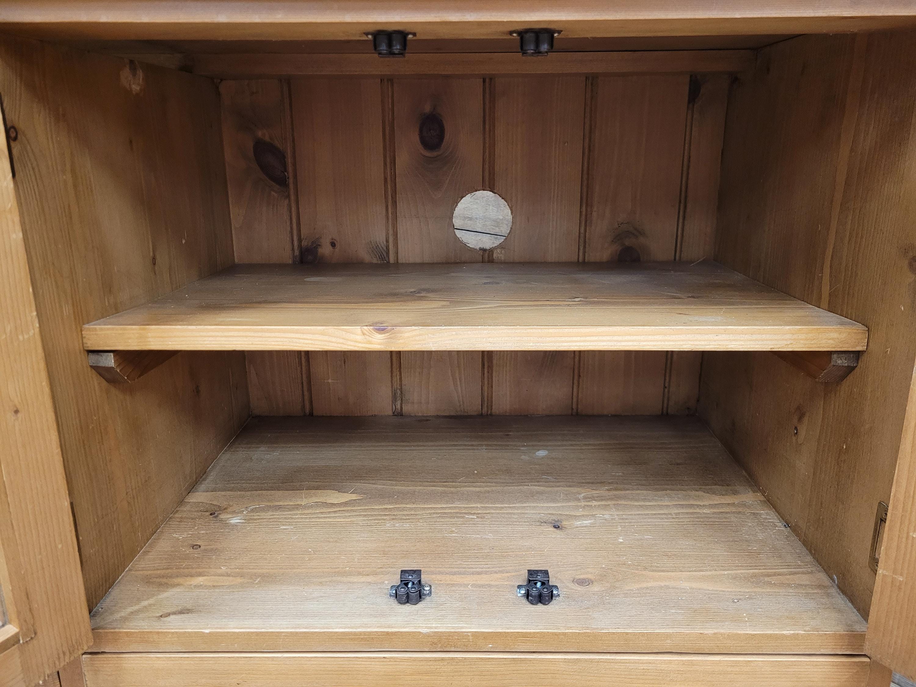 Pine Glazed Sideboard Cupboard Rustic Two Drawer Storage Cabinet