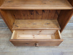 Pine Bookcase Country Style Four Tier With Drawer Three Fixed Shelves