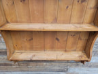 Pine Wall Shelf Country Style Carved Two Tier Display Plate Rack