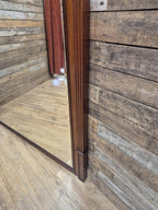 Mahogany Overmantel Mirror Edwardian Fluted Large Wall Hanging