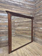 Mahogany Overmantel Mirror Edwardian Fluted Large Wall Hanging