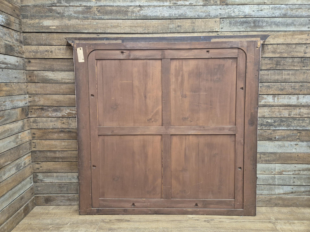 Mahogany Overmantel Mirror Edwardian Fluted Large Wall Hanging