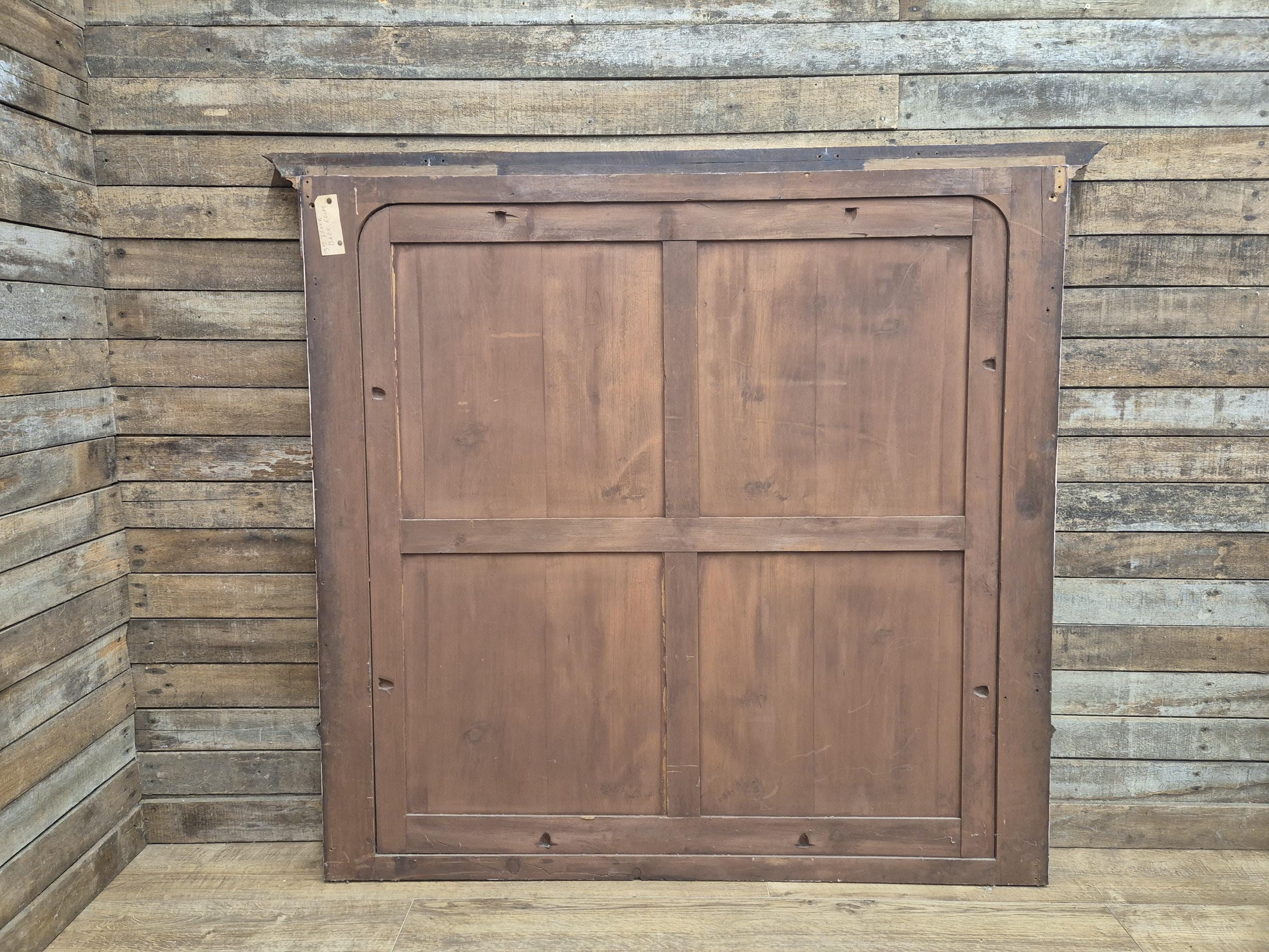 Mahogany Overmantel Mirror Edwardian Fluted Large Wall Hanging