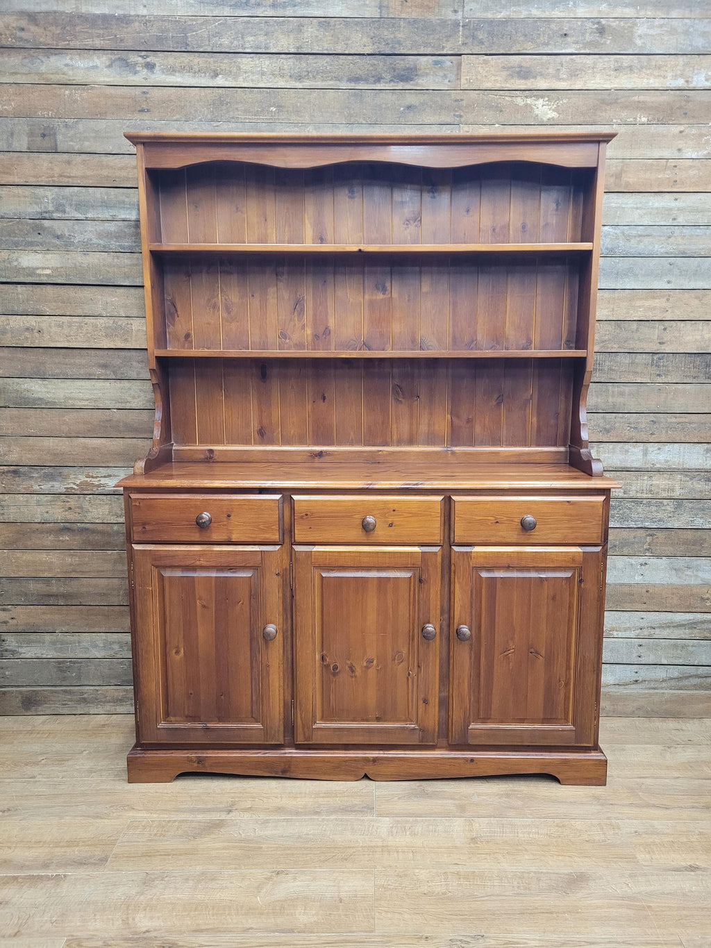 Pine Dresser Country Style Three Door Three Drawer Kitchen Cabinet