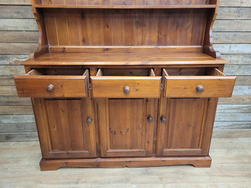 Pine Dresser Country Style Three Door Three Drawer Kitchen Cabinet