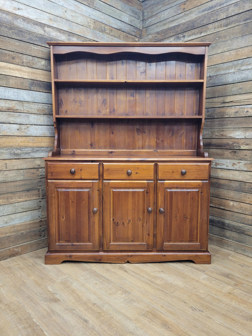 Pine Dresser Country Style Three Door Three Drawer Kitchen Cabinet