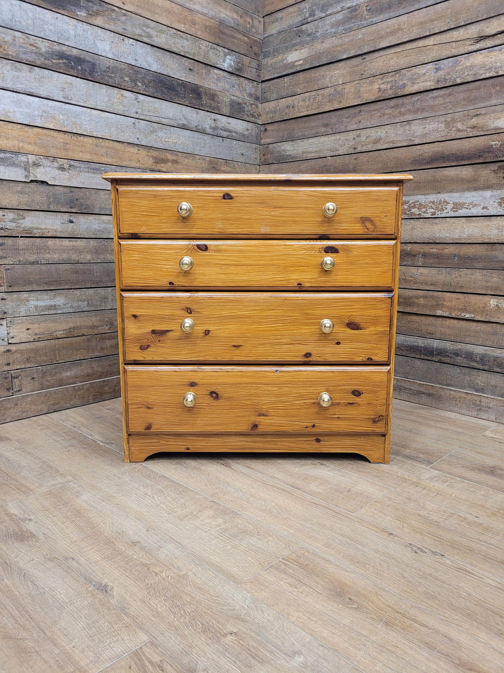 Painted Pine Effect Chest Of Drawers Country Style Four Drawer Storage