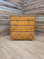 Painted Pine Effect Chest Of Drawers Country Style Four Drawer Storage