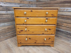 Painted Pine Effect Chest Of Drawers Country Style Four Drawer Storage
