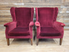 Parker Knoll Armchairs Velvet Wingback Pair PK711 Burgundy - Project