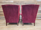 Parker Knoll Armchairs Velvet Wingback Pair PK711 Burgundy - Project