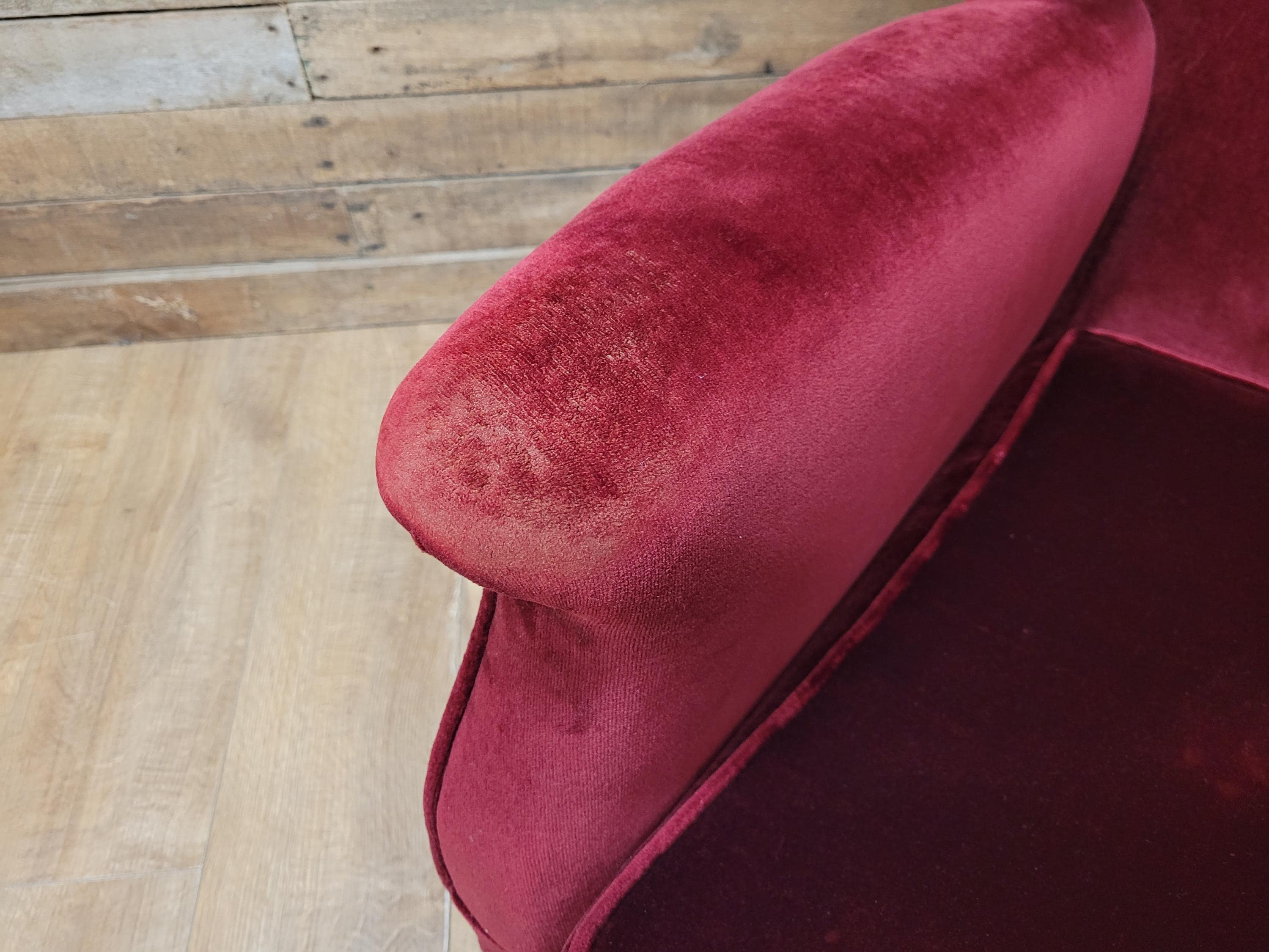 Parker Knoll Armchairs Velvet Wingback Pair PK711 Burgundy - Project